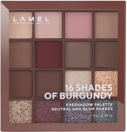 Lamel Paleta Cieni Do Powiek 16 Shades Of Burgundy 16G