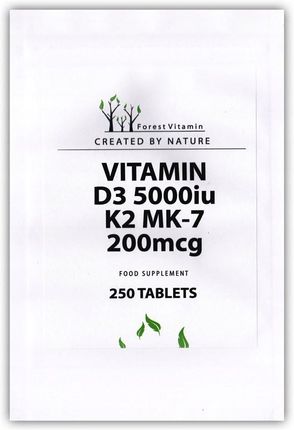 Forest Vitamin D3 5000Iu K2 Mk-7 200Mcg 250Tabl.