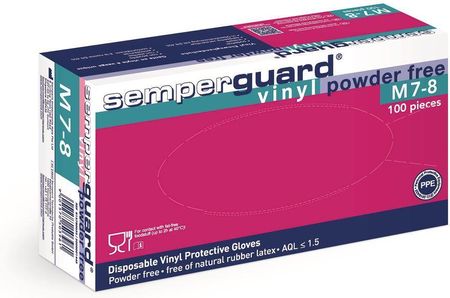 Semperguard Rękawiczki Winylowe Bezpudrowe Vinyl (100 Szt.) Xs, S, M, L, Xl