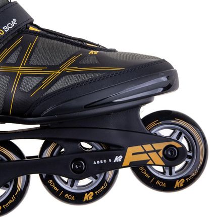 PATINS INLINE K2 F.I.T. 80 BOA - CINZA/MOSTARDA - Brasil In Line