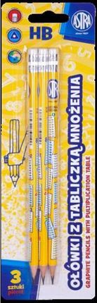 Ołówek Z Tabliczką Mnożenia Astra Blister 3Szt
