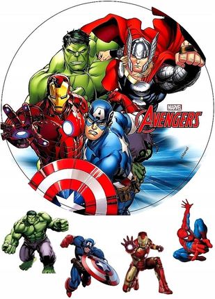 Opłatek Na Tort Avengers Okrągły 20 CM Gruby! 0af8454d