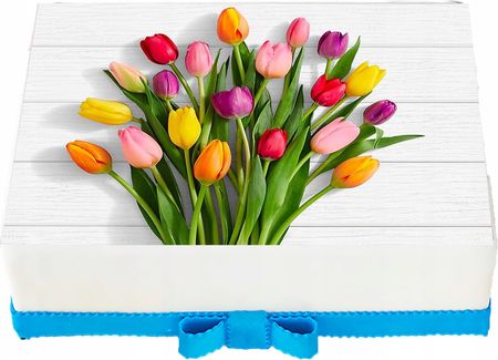 Opłatek Na Tort A4 5 Bukiet Kwiaty róże tulipany ea196dce