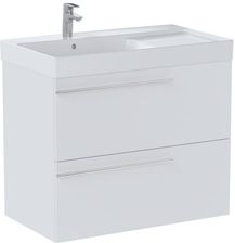 Zdjęcie Roca Ella Zestaw łazienkowy Unik 80 cm z umywalką asymetryczną lewą z 2 szufladami, biały mat A851912529 - Brwinów