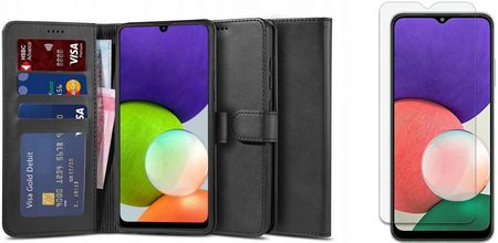 Etui Wallet Portfel z Klapką + Szkło Hartowane do Samsung Galaxy A22 5G (35903)