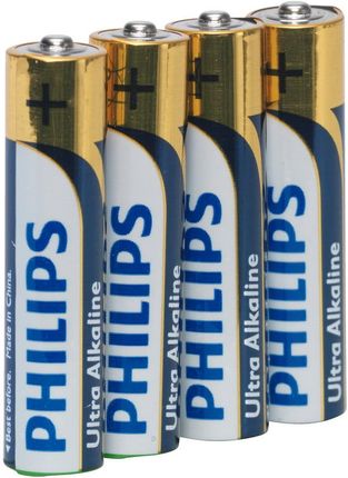 Philips Baterie alkaliczne Ultra Alkaline 4 szt. AAA paluszki małe (JU937002)