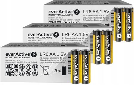 Baterie alkaliczne everActive Industrial LR03 / AAA 120 sztuk