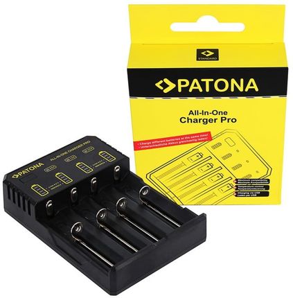 4-kanałowa ładowarka PATONA All-In-One do baterii CR123A, 14500, 16340, 18650, 22650, 26650, AA / AAA