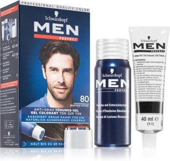 Schwarzkopf Men Perfect Anti-Grey Color Gel Żel Tonujący Do Włosów Dla Mężczyzn 80 Natural Black Brown