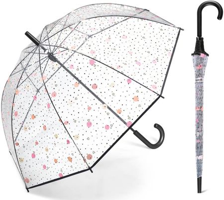 Przezroczysta parasolka Happy Rain, serduszka