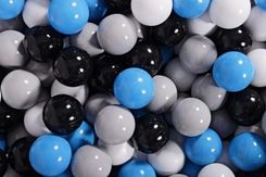 Zdjęcie Meowbaby Soft Plastic Balls 7Cm For The Ball Pit Certified Set 200Pcs: Gray/Black/Blue - Gorlice