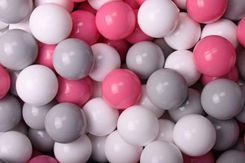 Zdjęcie Meowbaby Soft Plastic Balls 7Cm For The Ball Pit Certified Set 400Pcs: Gray/White/Light Pink - Tarnów