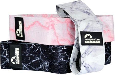 Majestic Sport Zestaw Gum Do Ćwiczeń Hip Band Marble 3szt. Wielokolorowy