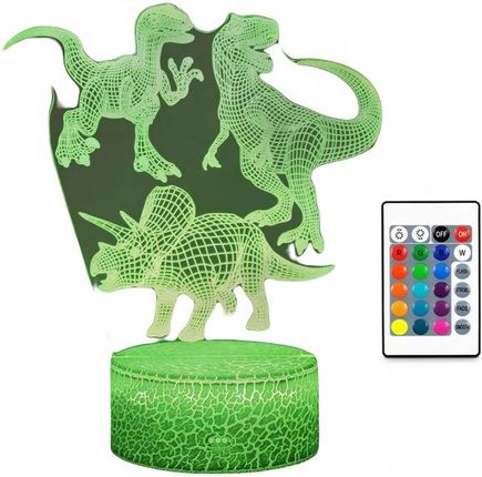 Lampa 3D Led Dinozaur Triceratops Trex Kolor Pilot