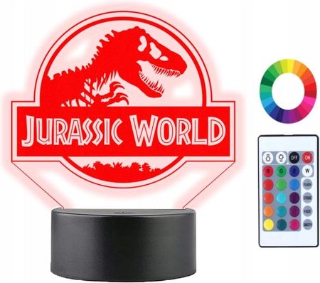 Lampka Nocna 3D Led Dinozaury Jurassic World Imię