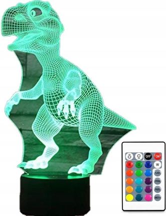 Lampka Nocna 3D Led Dinozaur Zmienia Kolor + Pilot