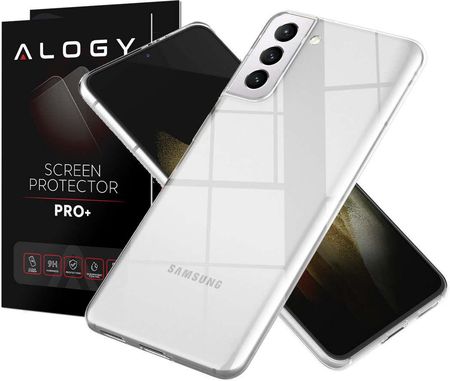 Etui silikonowe Alogy obudowa case do Samsung Galaxy S21 Plus przezroczyste + Szkło (50821)