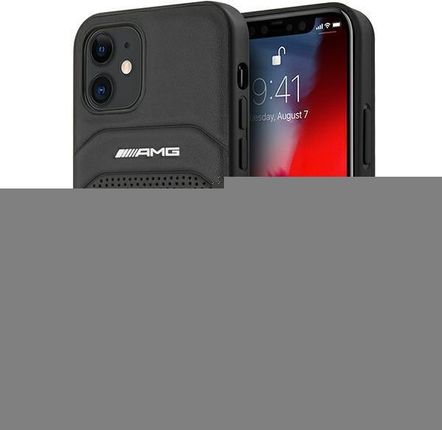 AMG AMHCP12SGSEBK iPhone 12 mini 5,4" czarny/black hardcase Leather Debossed Lines (1653520)