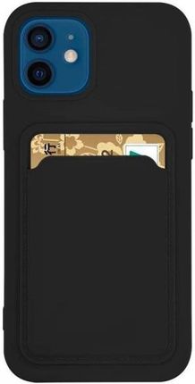 Card Case silikonowe etui portfel z kieszonką na kartę dokumenty do Samsung Galaxy A72 4G czarny (1654015)