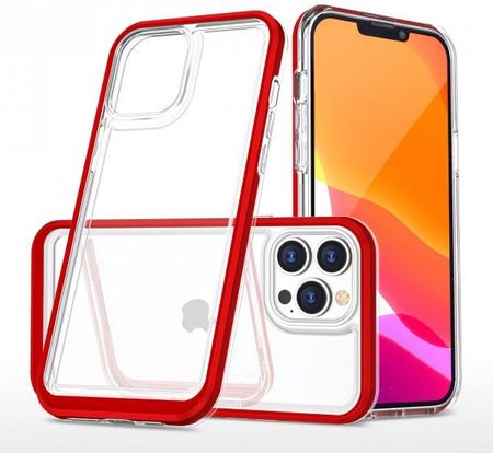 Clear 3in1 etui do iPhone 13 Pro Max żelowy pokrowiec z ramką czerwony (1654153)
