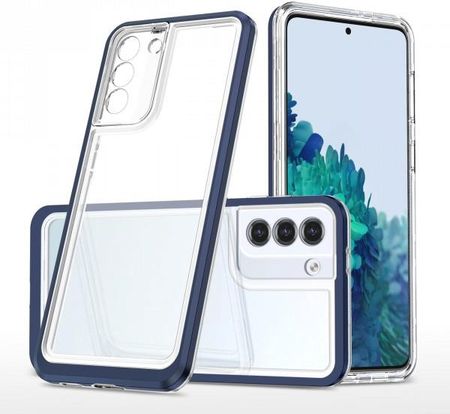 Clear 3in1 etui do Samsung Galaxy S21+ 5G (S21 Plus 5G) żelowy pokrowiec z ramką niebieski (1654217)