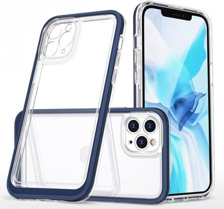 Clear 3in1 etui do iPhone 11 Pro Max żelowy pokrowiec z ramką niebieski (1654133)