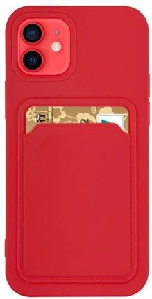 Card Case silikonowe etui portfel z kieszonką na kartę dokumenty do Samsung Galaxy A22 4G czerwony (1653972)
