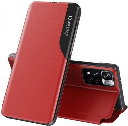 Eco Leather View Case elegancki futerał etui z klapką i funkcją podstawki Xiaomi Redmi Note 11T 5G / Redmi Note 11S 5G / Poco M4 Pro 5G czerwony (1655