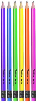 Colorino Ołówek Trójkątny Neonowy Hb Zestaw 6 Sztuk