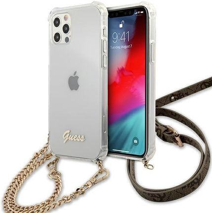 Guess GUHCP12MKC4GSGO iPhone 12/12 Pro 6,1" Transparent hardcase 4G Gold Chain (1656591)
