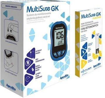 Diather MULTISURE GK Ketone Aparat do pomiaru stężenia ciał ketonowych we krwi + 5 pasków testowych - zdjęcie 1 Diather MULTISURE GK Ketone Aparat do pomiaru stężenia ciał ketonowych we krwi + 5 pasków testowych