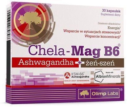 Olimp Laboratories CHELA MAG B6 Ashwagandha + Żeń-szeń 30kaps.