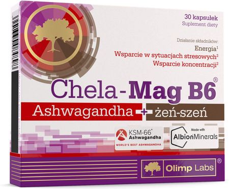 Kapsułki Olimp Labs chela-mag b6 Ashwagandha + żeń-szeń x 30 szt.