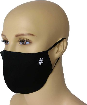 Zbrojownia Maska Profilowanna Na Twarz Z Haftowanym Hashtag Czarna