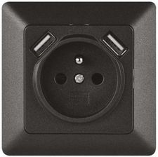 Zdjęcie Emos Gniazdo French Z Usb Antracyt A60002 - Lesko