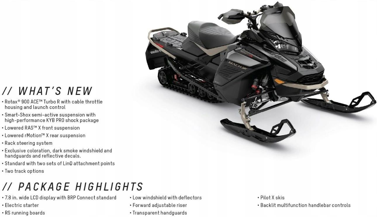 Skuter śnieżny Ski Doo Mach Z 900 ACE Turbo R 2022 - zdjęcie 2 Skuter śnieżny Ski Doo Mach Z 900 ACE Turbo R 2022