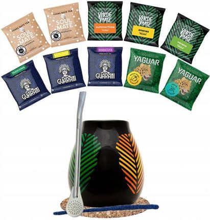 Verde Mate Zestaw startowy Yerba Mate Tykwa Bombilla 10x50g