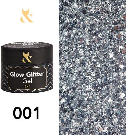 Lakier Hybrydowy F.O.X Glow Glitter Gel 001
