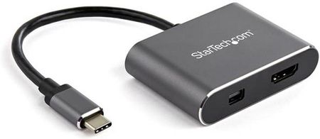 Adapter USB C na HDMI/MiniDisplayPort Startech CDP2HDMDP 4K Ultra HD Srebro