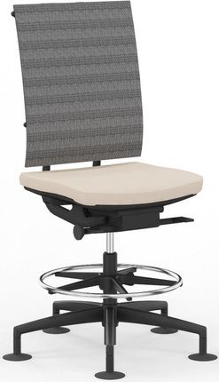 Krzesło obrotowe z podnóżkiem SAIL COUNTER SWIVEL CHAIR MESH [SY] Nowy Styl