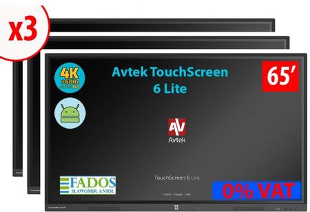 Avtek Zestaw 3 X Touchscreen 6 Lite 65 Cali 4 K Aktywna Tablica