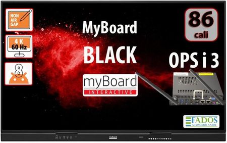 Myboard Monitor Interaktywny Black 86 Cali Te Yl 4K Uhd Z Androidem I Wbudowanym Komputerem Opsi3