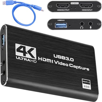 Wireway Ww411020 - Hdmi Video Capture Grabber 4K Ultra Hd Usb 3.0  Czarny (Ww411020)