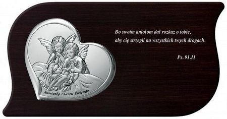Beltrami Panel Pamiątka Chrztu Anioły Z Cytatem | Rozmiar: 19.3X10.1 Cm Sku: Bc6558/1B