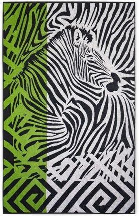 Ręcznik Plażowy Zebra Zielony Biały Czarny Zwoltex Rozmiar 100X160 Cm 16351