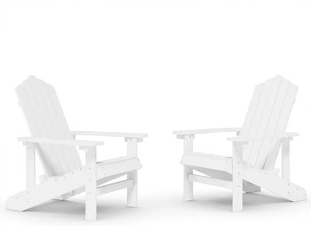 Krzesła Ogrodowe Adirondack 2 Szt. Hdpe Białe