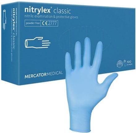 Rękawiczki nitrylowe bezpudrowe MERCATOR Nitrylex Classic 100sztuk