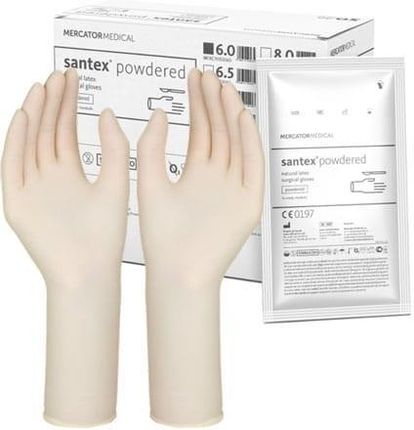 Rękawiczki lateksowe sterylne pudrowane SANTEX POWDERED 1 para