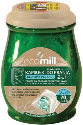 Mill Professional Mill Eco Kapsułki Do Prania 2W1 Konopie Polskie Uniwersalne 70 Kapsułek