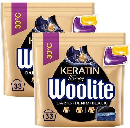 Woolite Ciemne Kolory & Jeans z Keratyną 2x33 szt (kapsułki)